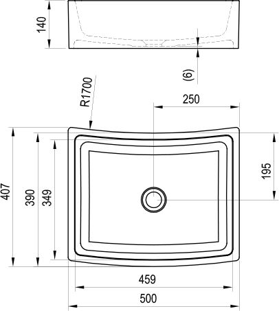 Накладная раковина Ravak FORMY 50 см  XJM01250000 - 6