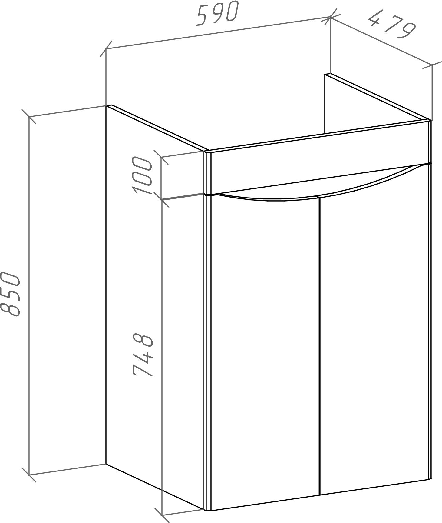 Тумба для комплекта Bellezza Олиссия 120 L, белая, под стиральную машину 4639419240019 - 2