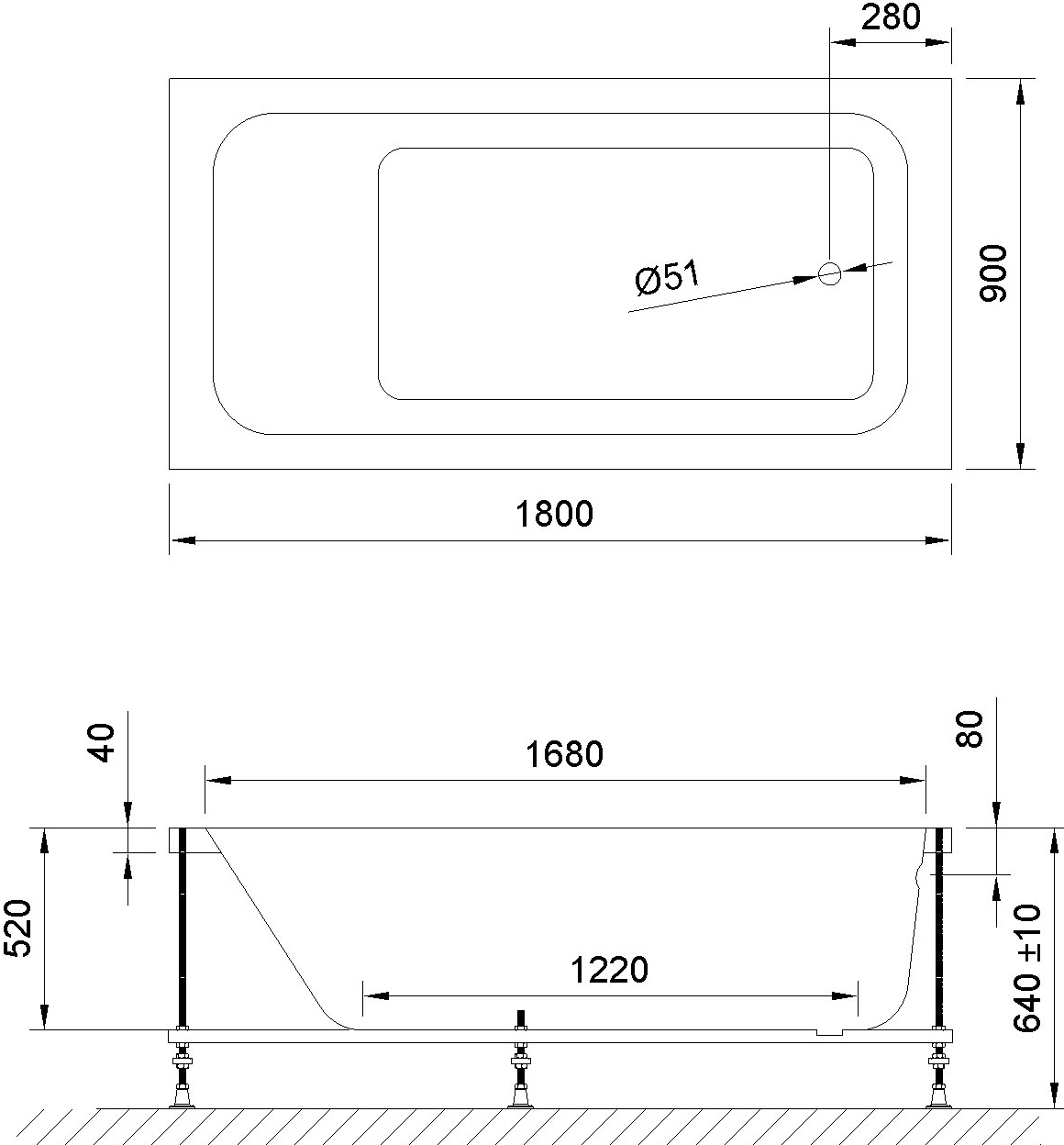 Каркас для ванны Royal Bath Accord 180 RB627100K - 1