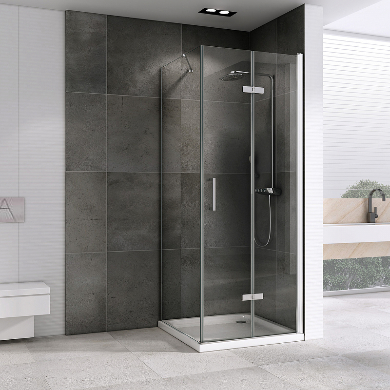Душевой уголок Abber Zart 80x100 профиль хром стекло прозрачное AG08080P-S101 - 1