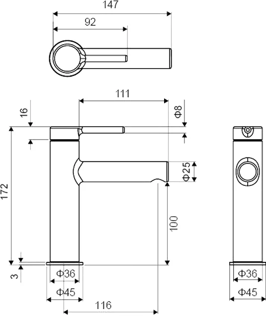 Смеситель для раковины Excellent Pi золото AREX.1201GL - 5