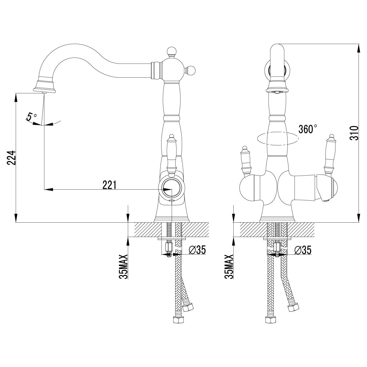 Смеситель Lemark Comfort для кухонной мойки LM3065C - 1