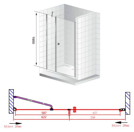 Душевая дверь Cezares Elena 140 хром стекло рифленое ELENA-W-B-11-60+80-P-Cr-R - 8
