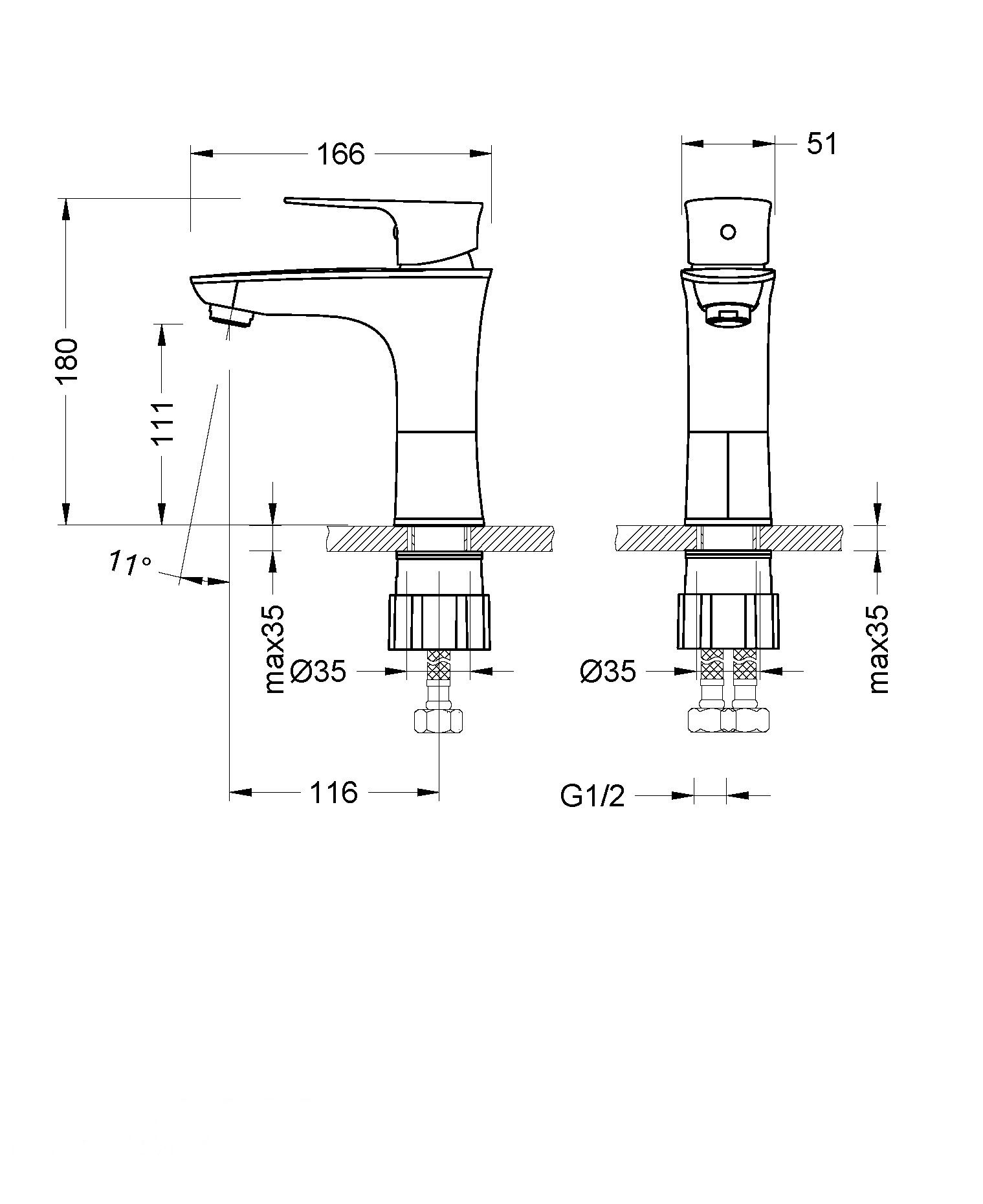 Смеситель Lemark Nero LM0206C для раковины - 1