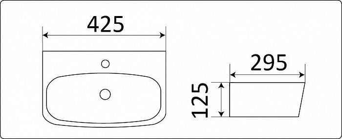 Раковина подвесная Ceramalux N белый  78401 - 2