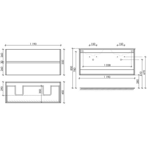 Тумба под раковину Sancos Urban 120 дуб галифакс  UR120-2EG - 4