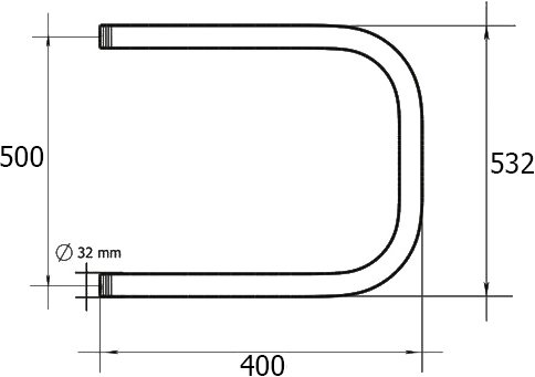 Водяной полотенцесушитель Terminus П-образный 500x400 Хром 4620768881428 - 2