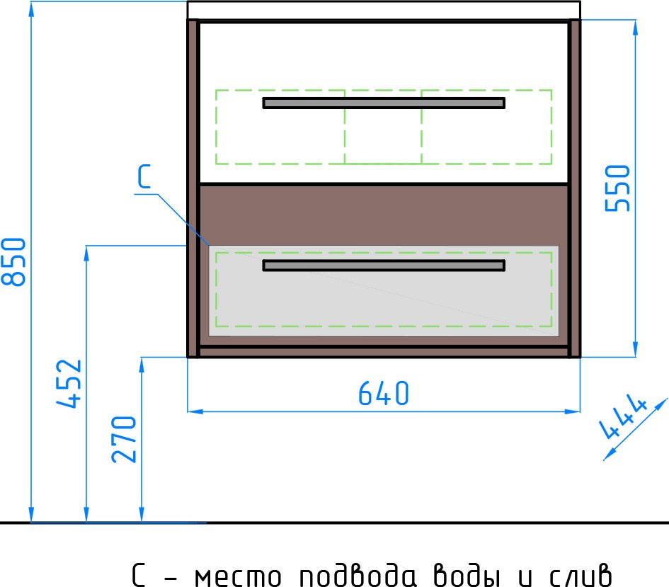 Тумба с раковиной Style Line Экзотик 65 Plus подвесная, белая, экзотик - 4