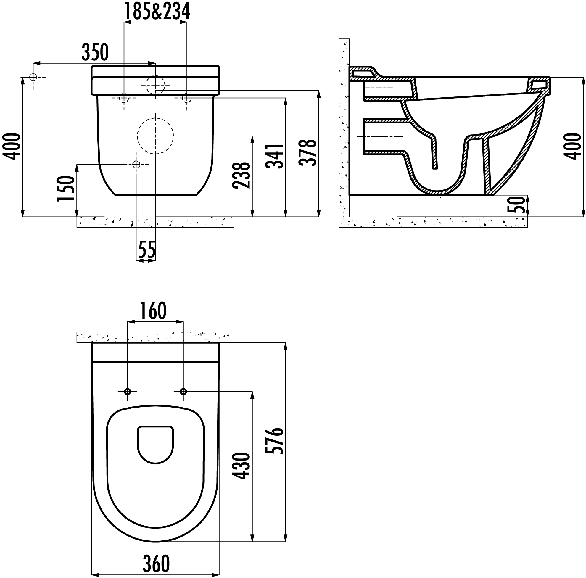 Чаша для унитаза подвесного Creavit Dream DR320 DR320.00100 - 2