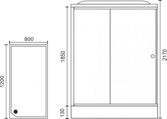 Душевая кабина Royal Bath HP 120х80 L профиль белый стекло матовое  RB8120HP1-M-L - 4