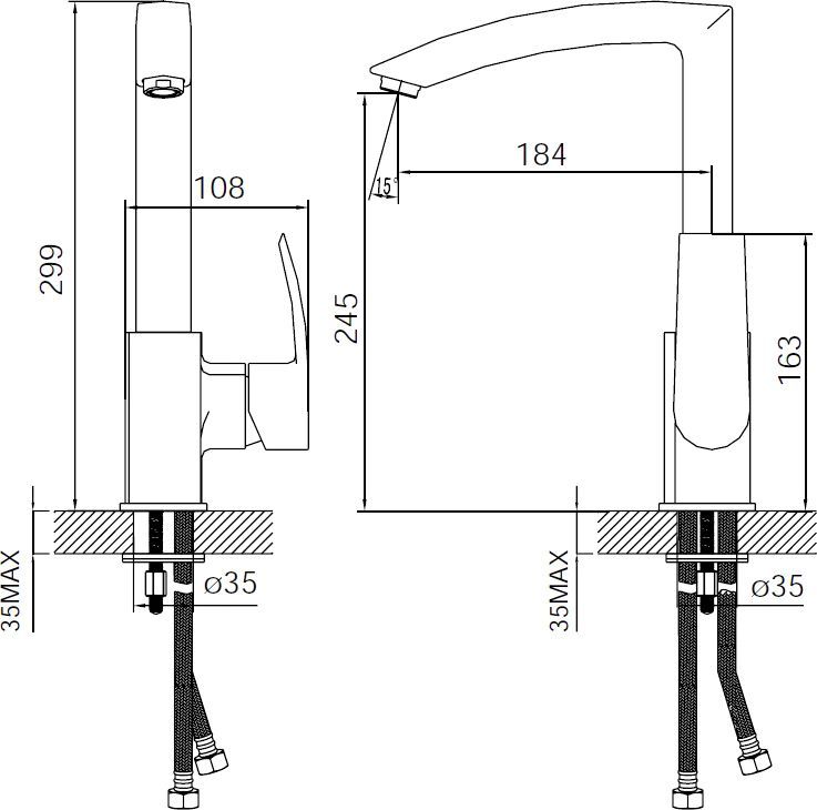 Смеситель для кухонной мойки Iddis Vane хром  YA56177C - 6