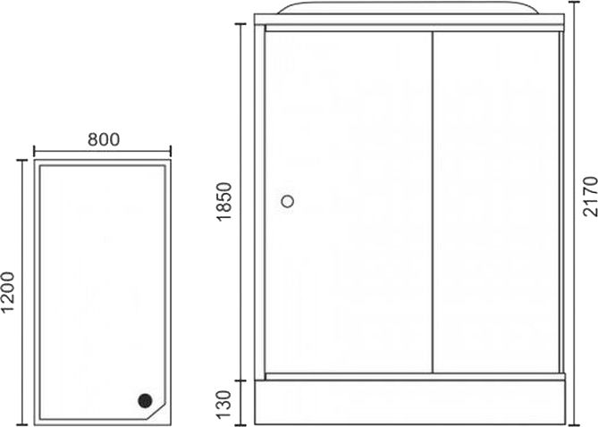 Душевая кабина Royal Bath HP 120х80 R профиль белый стекло матовое  RB8120HP1-M-R - 4