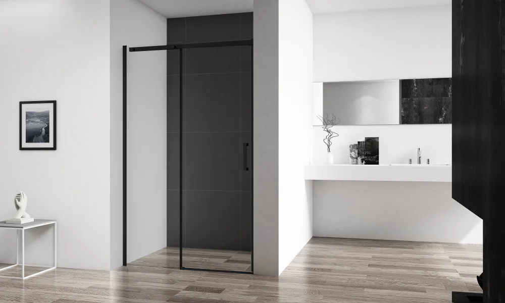Душевая дверь BelBagno Acqua 120 профиль черный матовый  ACQUA-BF-1-120-C-NERO - 1