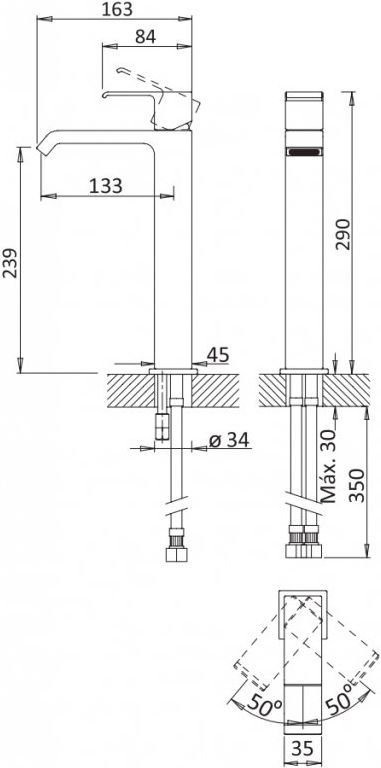 Смеситель Cezares Porta LC BIO для раковины PORTA-LC-BIO - 1