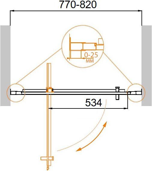 Душевая дверь в нишу Cezares Molveno BA 1 80 C Cr IV MOLVENO-BA-1-80-C-Cr-IV - 2