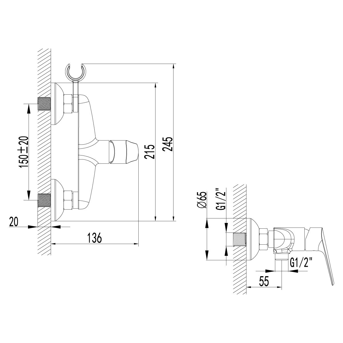 Смеситель для душа Lemark Partner хром  LM6559C - 1