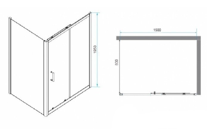 Душевой уголок RGW Passage PA-74B 150x80 профиль черный стекло прозрачное 410874158-14 - 2