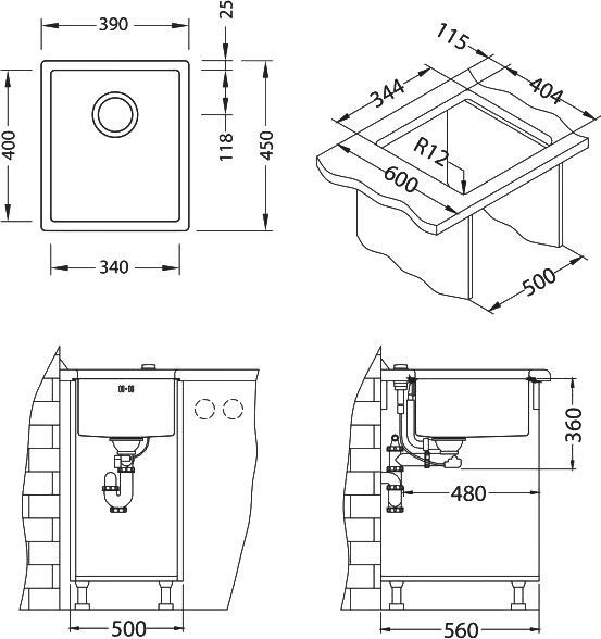 Мойка кухонная Alveus Quadrix Monarch 20 медь 1122688 - 3