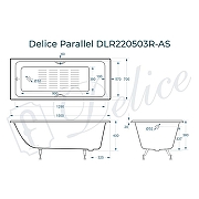 Чугунная ванна Delice Repos 150x70 DLR220507RB-AS с черными матовыми ручками с антискользящим покрытием - 7