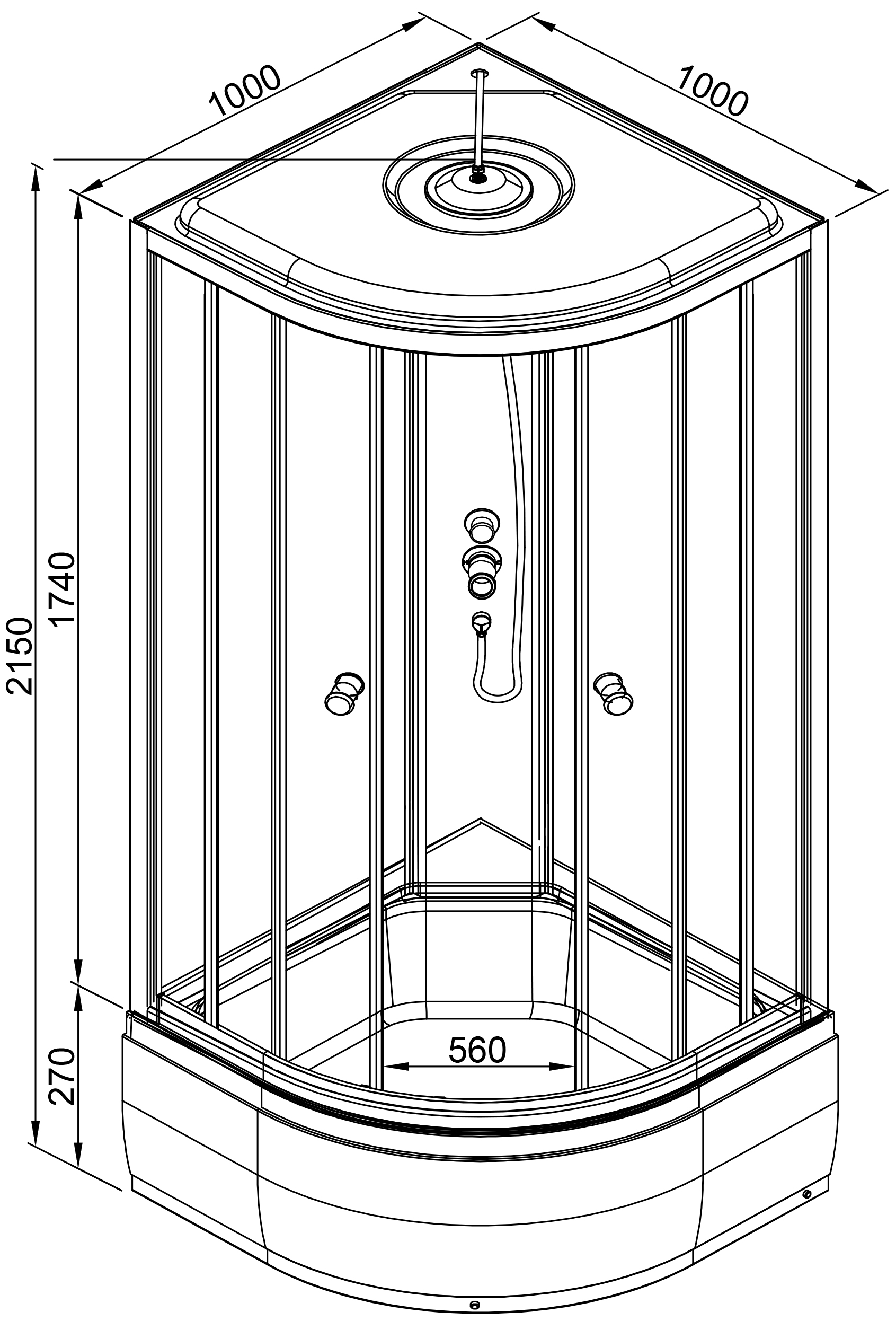 Душевая кабина DETO L710GM - 13