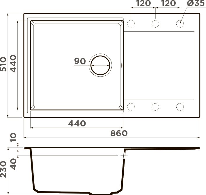 Мойка кухонная Omoikiri Daisen 86 leningrad grey 4993698 - 2