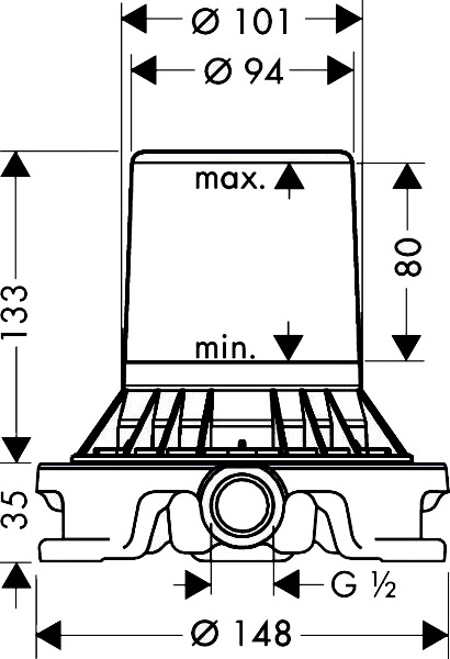 Скрытая часть Axor Starck 10452180 - 2