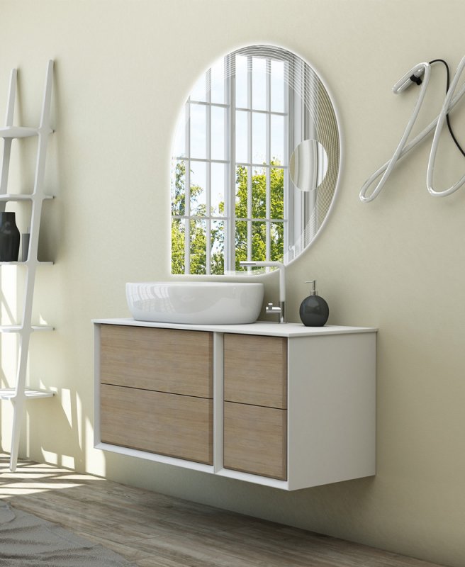 BELLAGIO Шкафчик подвесной совместимый с базой под раковину 54717 Bianco opaco  35x46x48 - 2