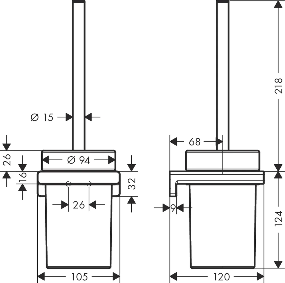 Ершик Hansgrohe AddStoris шлифованная бронза 41752140 - 1