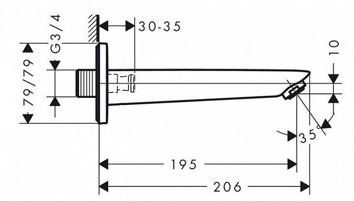 Излив Hansgrohe Logis 71410000 для ванны - 1