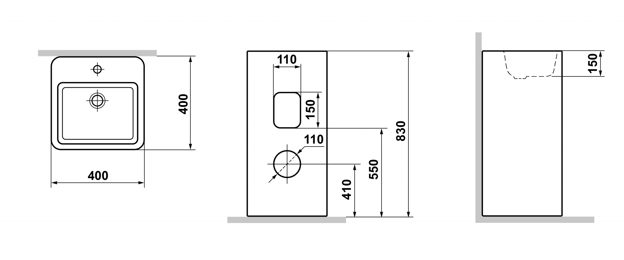 Раковина Laguraty 3010W напольная - 4