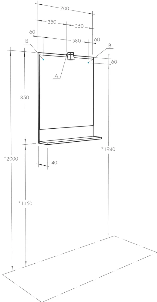 Зеркало Aquaton Бекка 70 с подсветкой светлое дерево 1A214402BAC20 - 1