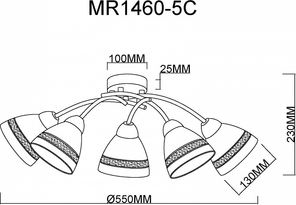 Потолочная люстра MyFar Emily MR1460-5C - 3