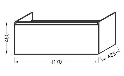 Тумба под раковину Jacob Delafon Odeon Up 117 см  EB887-N18 - 2