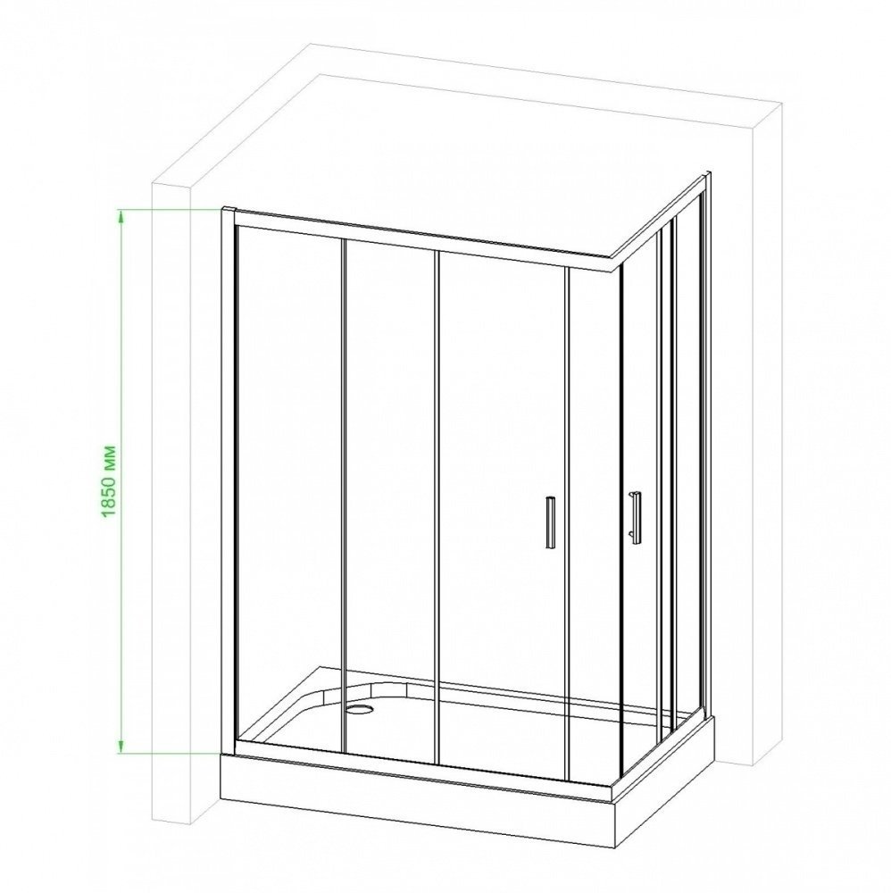 Душевой уголок Royal Bath HPD 100x120 профиль белый стекло матовое RB1210HPD-C - 3