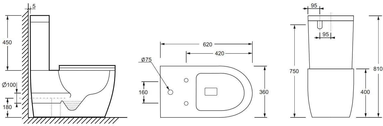 Унитаз-компакт Ceramica Nova Mia CN1801 с микролифтом, безободковый - 7