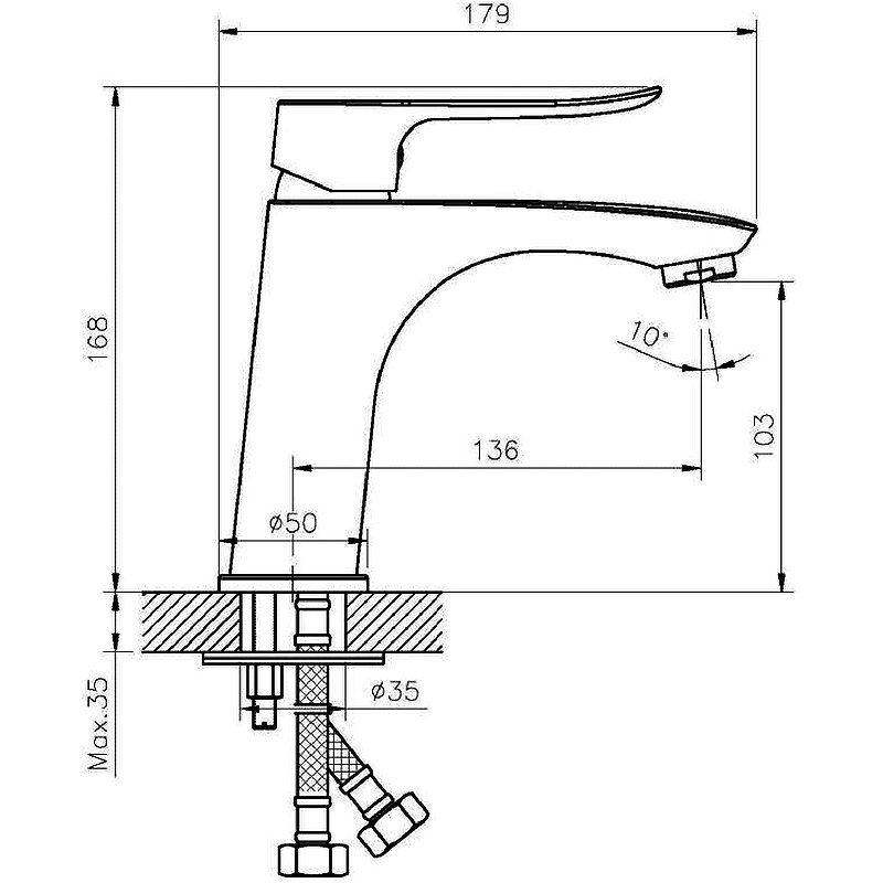 Смеситель для раковины Agger Nice хром A2502100 - 2