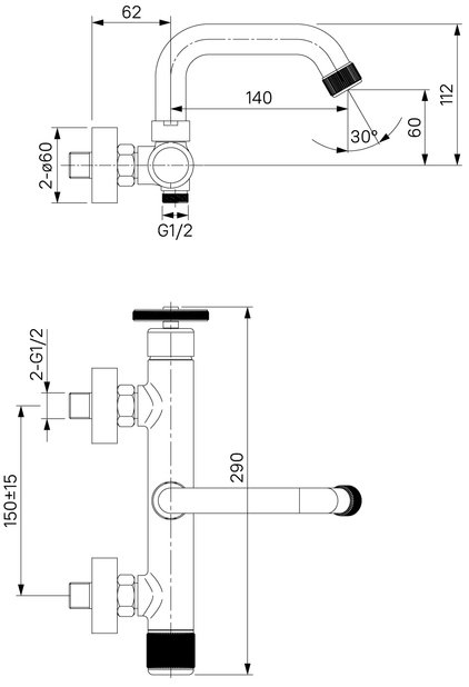 Смеситель Iddis Grange для ванны с душем GRAGMR2i02 - 6