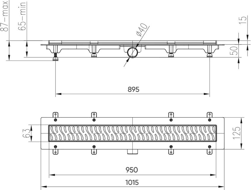 Душевой лоток Veconi Klasik N 950 хром глянцевый V950KN - 4