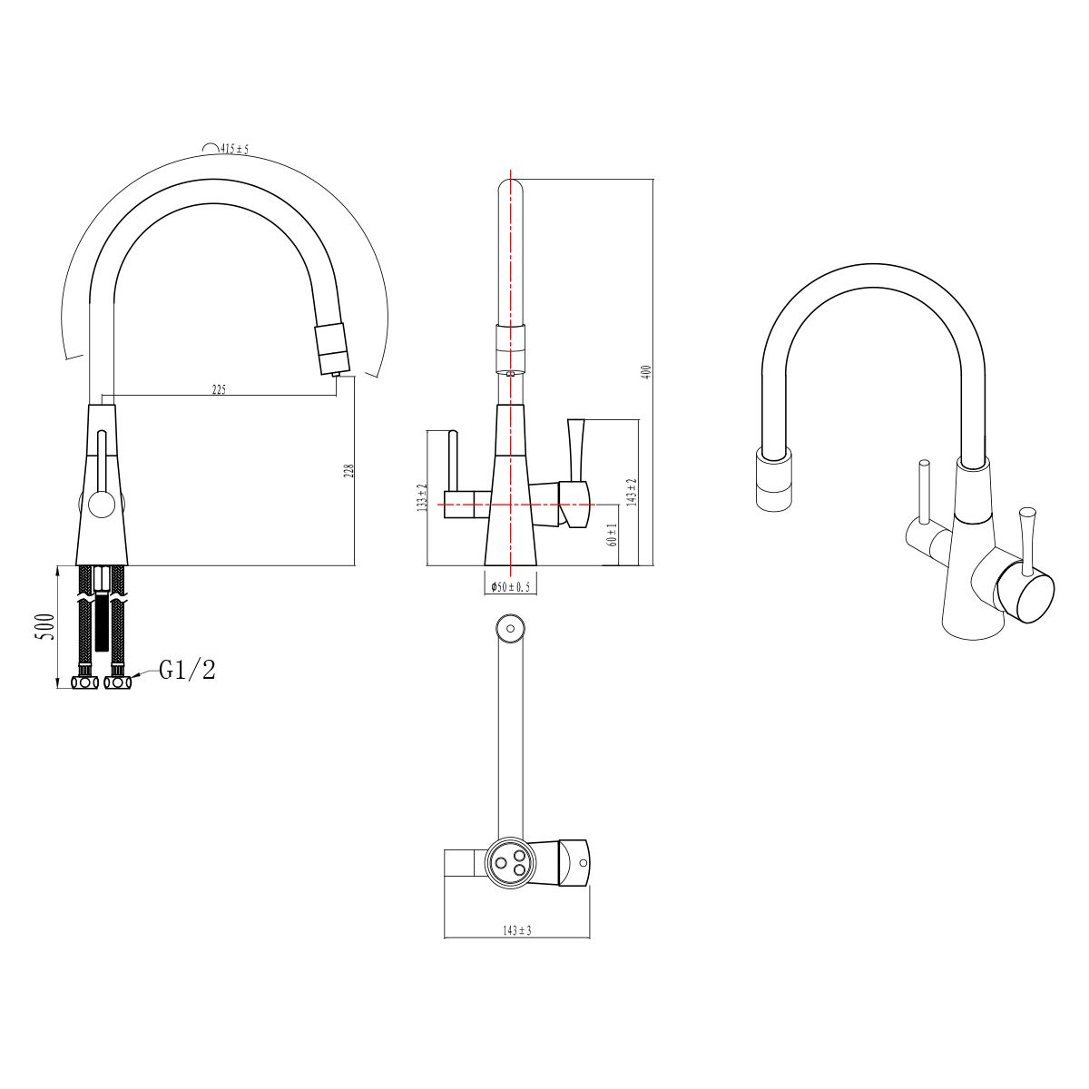 Смеситель Lemark Comfort для кухонной мойки LM3075C-Gray - 1