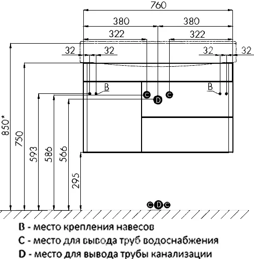 Комплект мебели Aquaton Беверли 80 белый глянец - 11