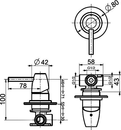 Смеситель Webert Opera moderna OE880101015 С ВНУТРЕННЕЙ ЧАСТЬЮ - 1