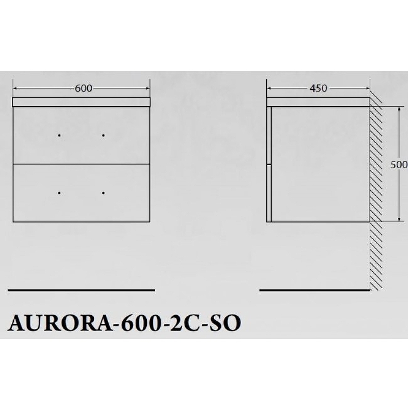 Тумба под раковину Belbagno Aurora 60 светлое дерево AURORA-600-2C-SO-RNN - 2