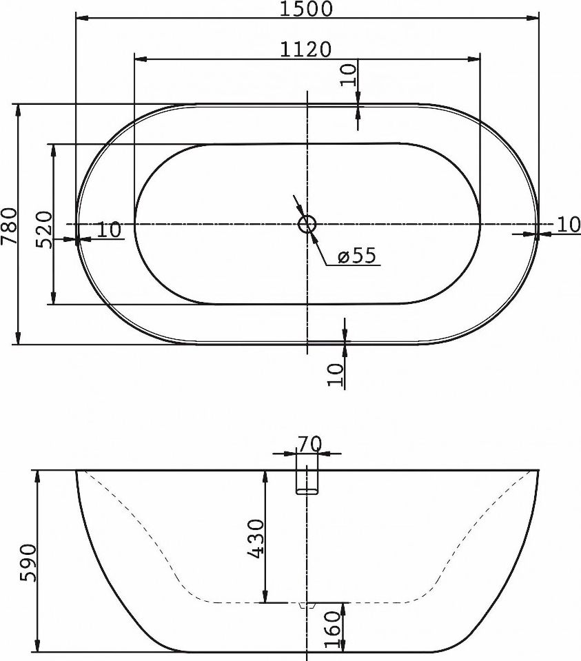 Акриловая ванна BelBagno BB27 - 1