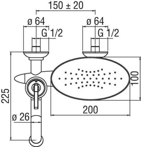 Смеситель для ванны TekNobili Dubai хром  DB00110/1CR - 1