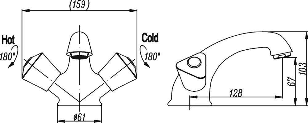 Смеситель для раковины Belbagno Solo хром  SOL-LV-CRM - 1