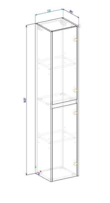 Шкаф-пенал BelBagno Kraft 33х160 R светлое дерево KRAFT-1600-2A-SC-RGB-R - 5