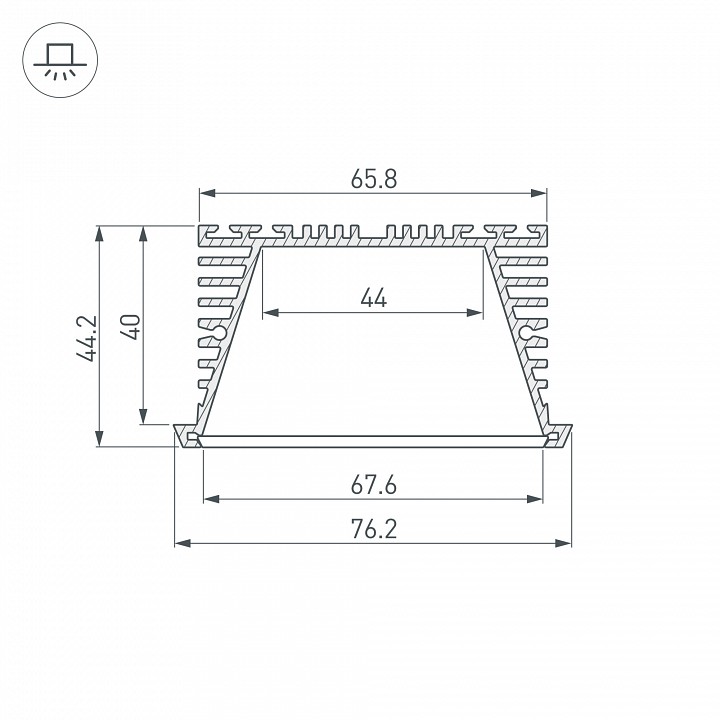 Профиль Arlight KLUS-POWER-RW70F-2000 ANOD 019881 - 1