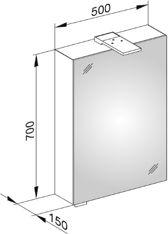 Зеркало-шкаф Keuco Royal 15 R 50 см, с подсветкой 14401171101 - 3