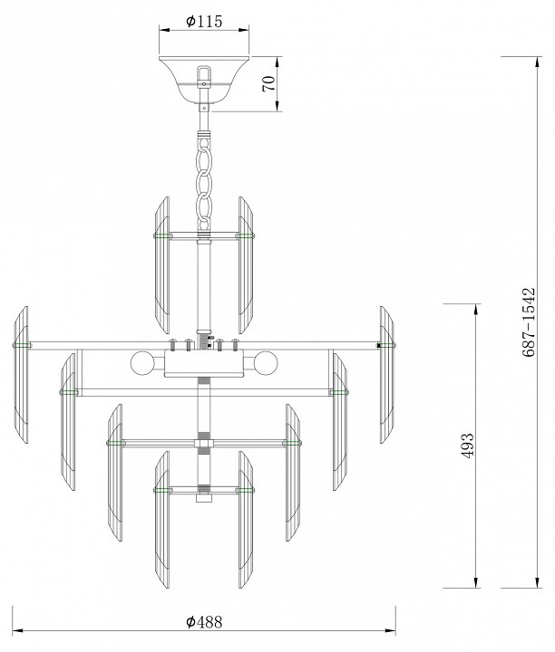 Подвесная люстра Maytoni Flare DIA200PL-06G - 5