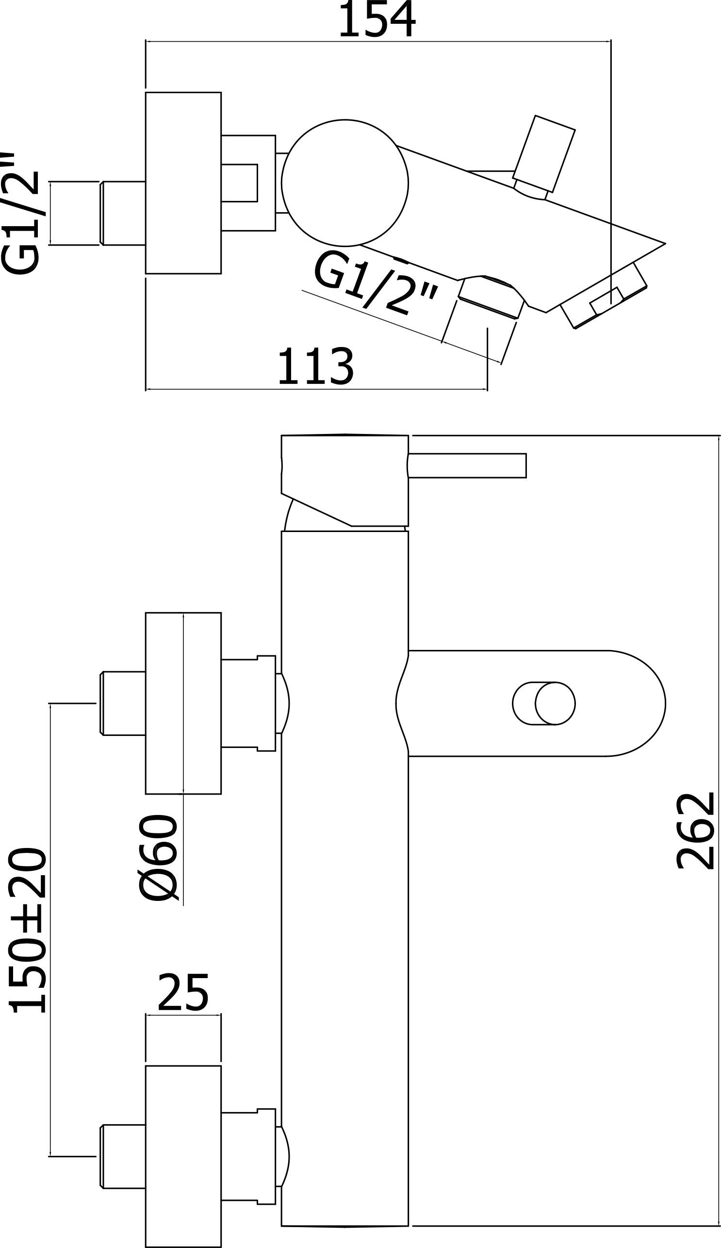 Смеситель Paffoni Light LIG022ST для ванны с душем, сталь - 1